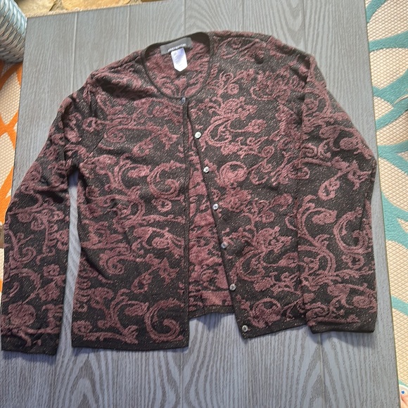 Woman’s Sparkly Metallic Jones New York Cardigan & Tank Set - Picture 2 of 10